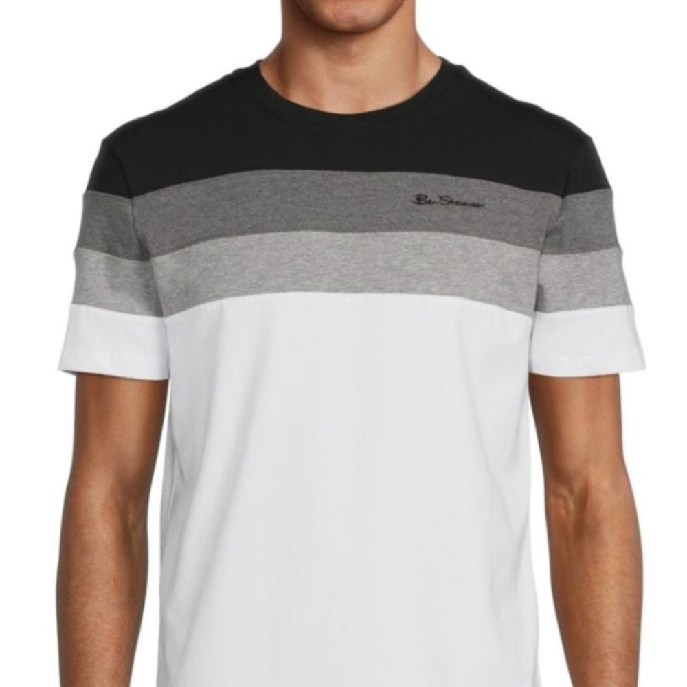 Ben Sherman Crewneck Short Sleeves T-Shirt Logo Detail Color Block Black…